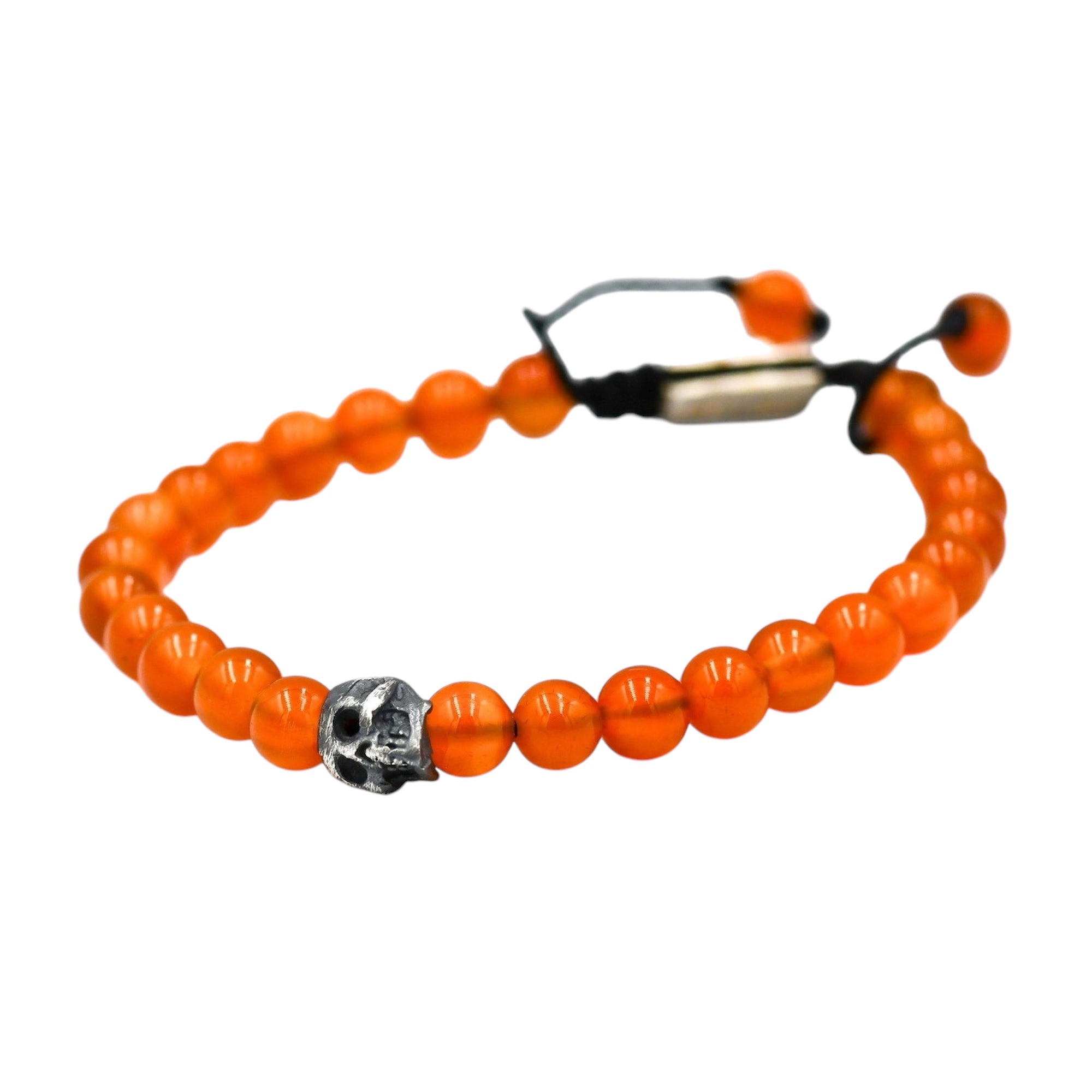 ONE SKULL ORANGE CORNALINE BRACELET