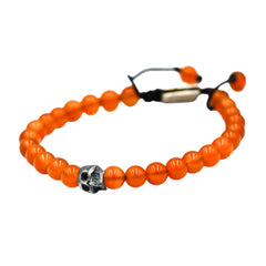 ONE SKULL ORANGE CORNALINE BRACELET