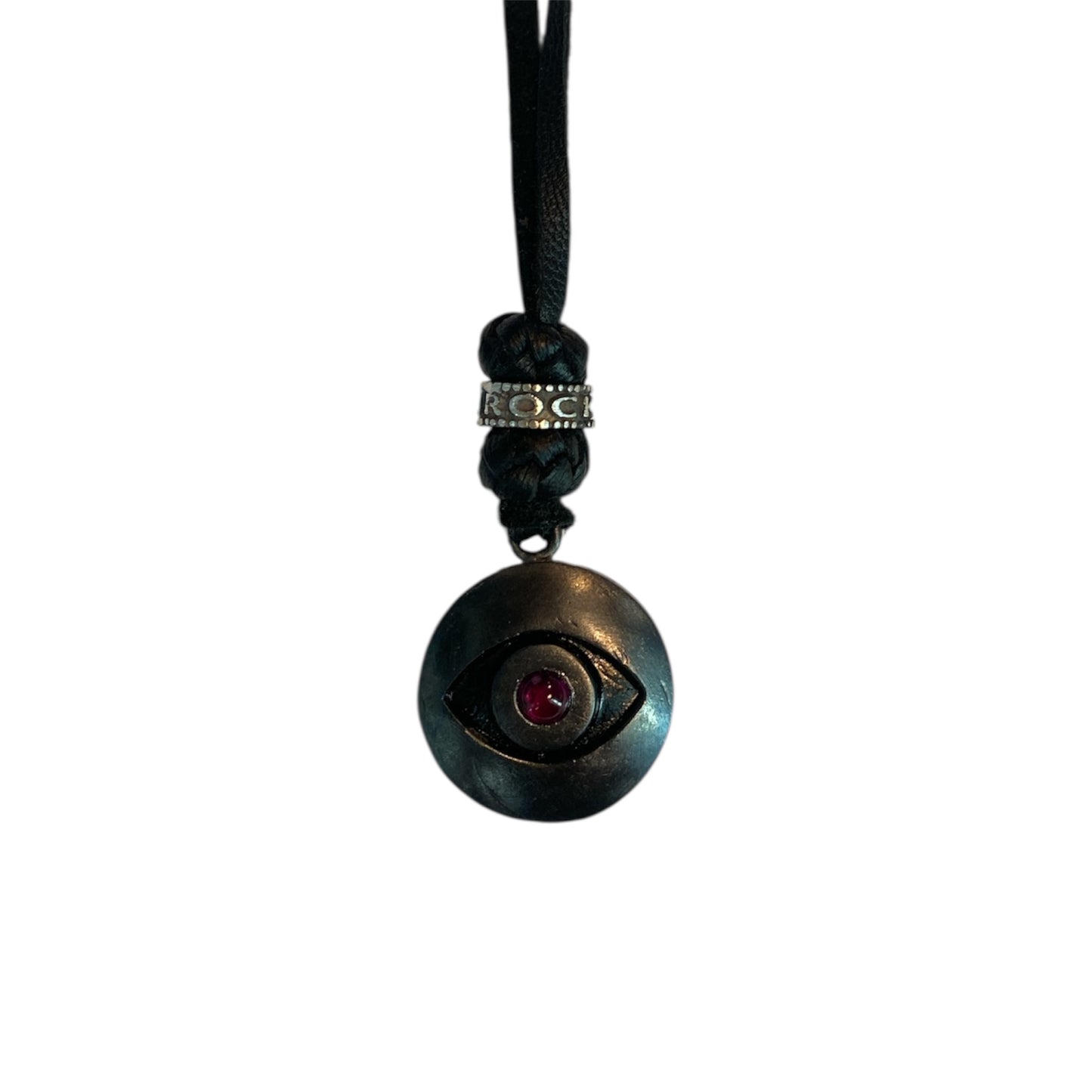 LEATHER AMULET EYE STONE
