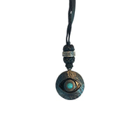 LEATHER AMULET EYE STONE