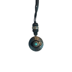 LEATHER AMULET EYE STONE