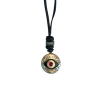 LEATHER AMULET EYE STONE