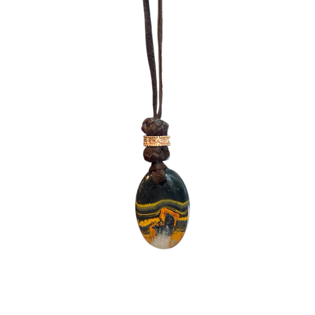 STONE LEATHER NECKLACE AGATHA
