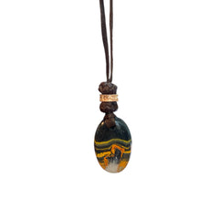 STONE LEATHER NECKLACE AGATHA