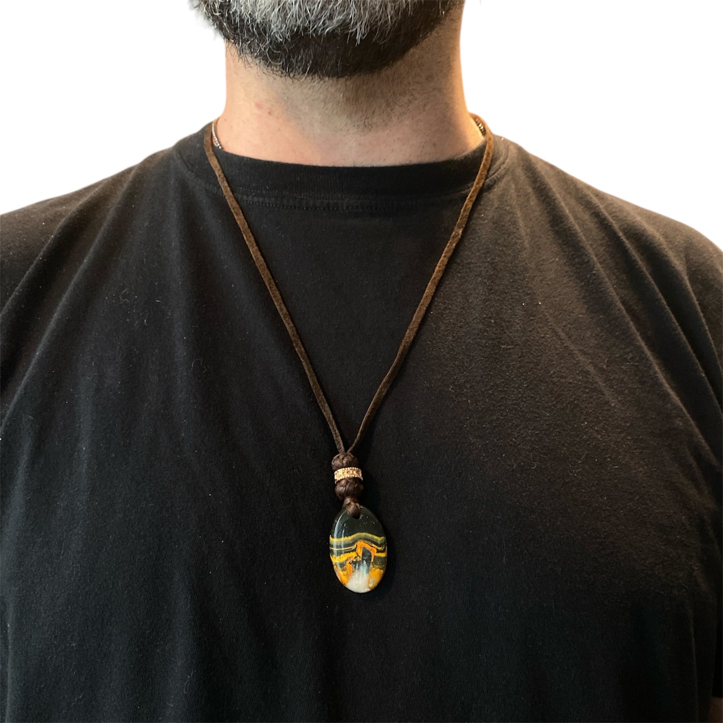 STONE LEATHER NECKLACE AGATHA