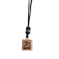 LEATHER AMULET SILVER STONE