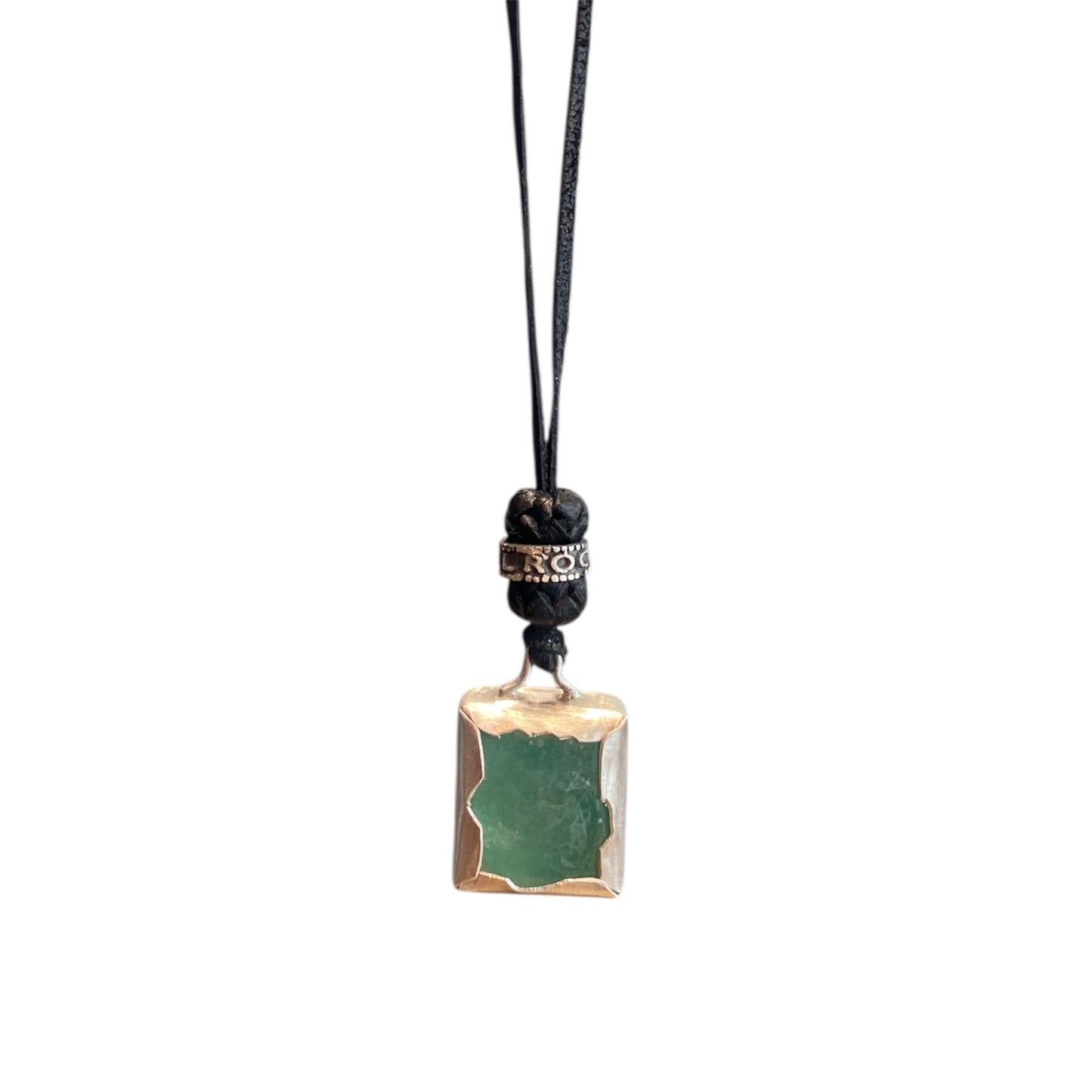 LEATHER AMULET SILVER STONE