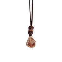 LEATHER AMULET SILVER STONE