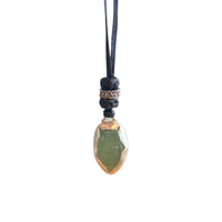LEATHER AMULET SILVER STONE