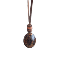 STONE LEATHER NECKLACE AGATHA