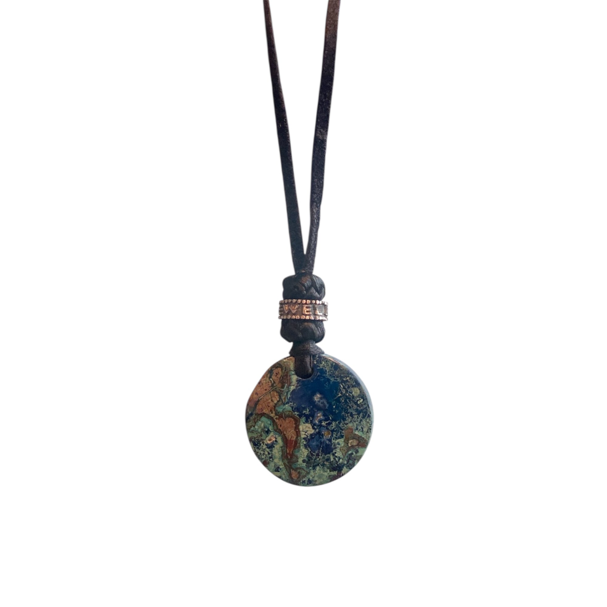 STONE LEATHER NECKLACE TURQUOISE