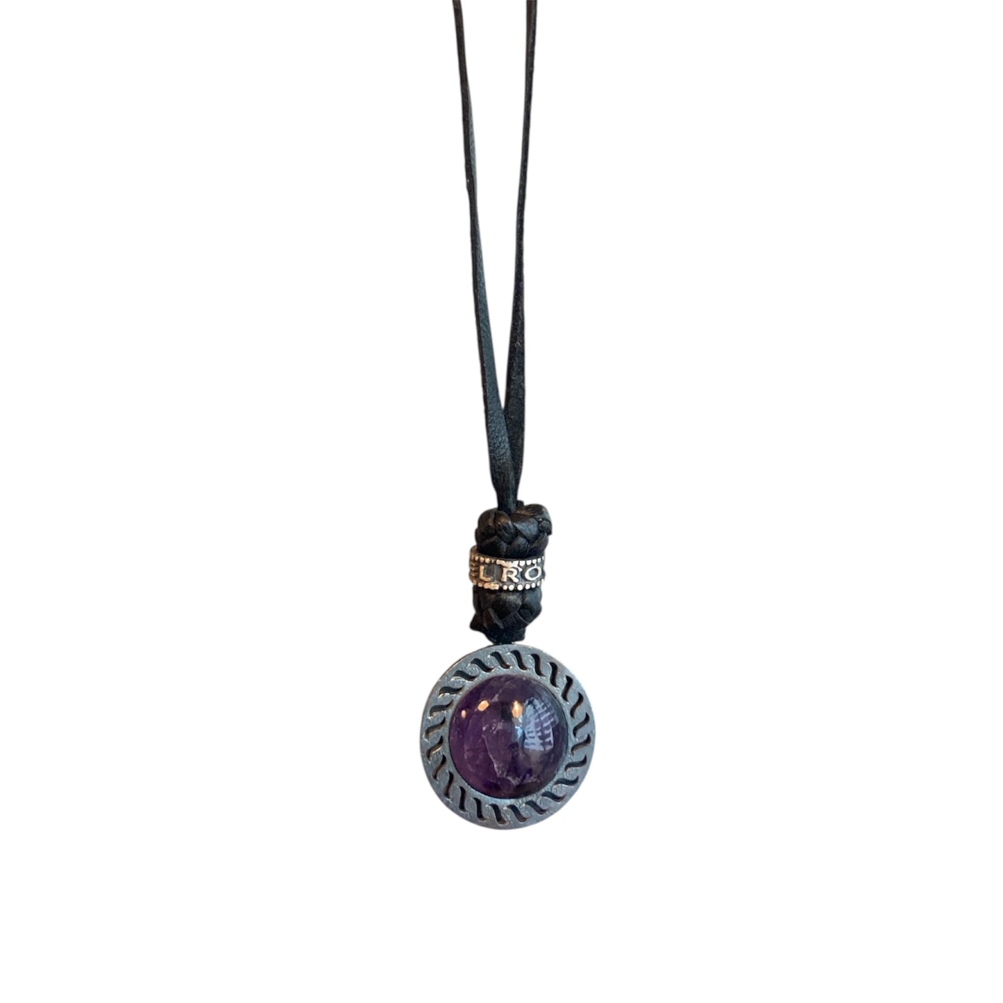 LEATHER AMULET STONE