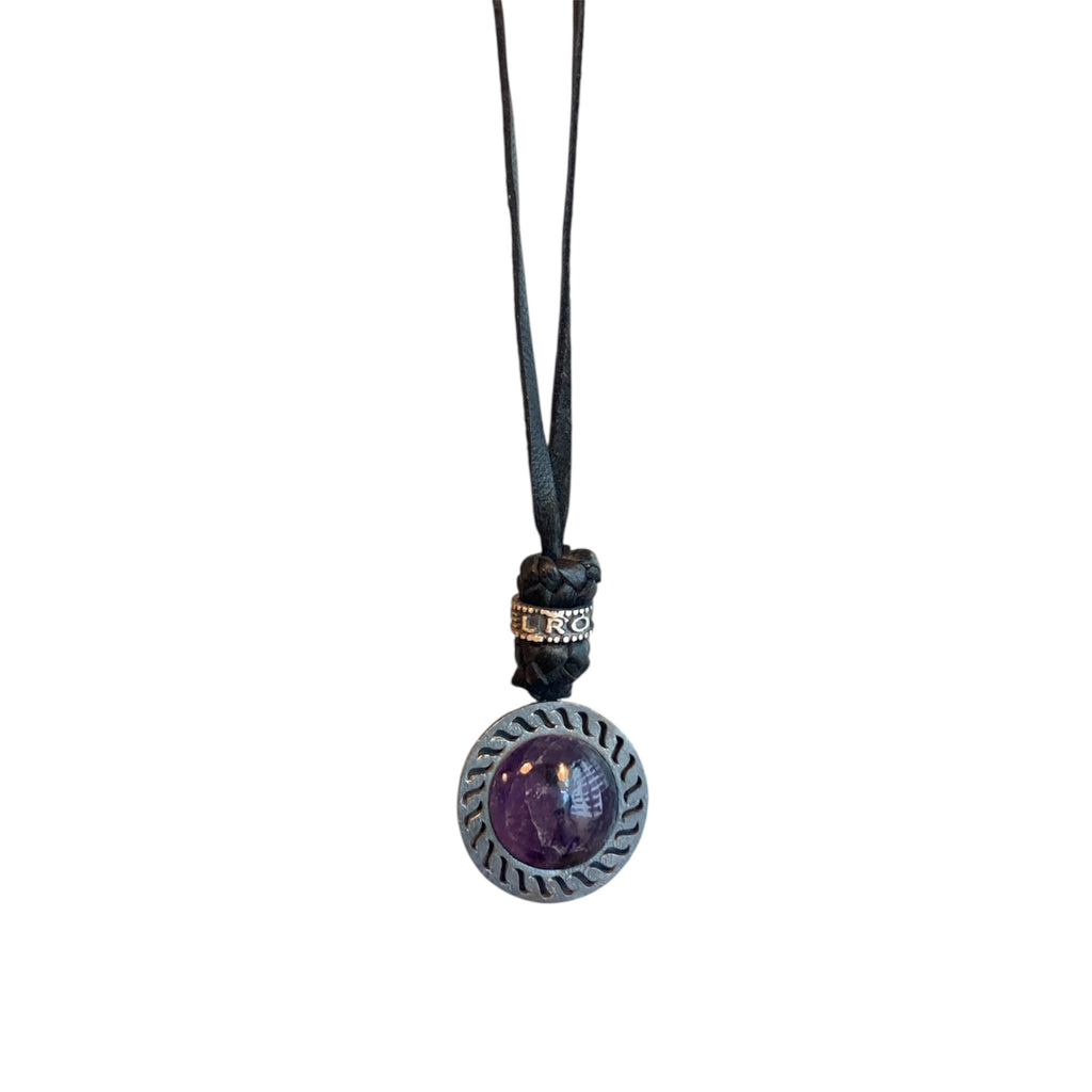LEATHER AMULET STONE