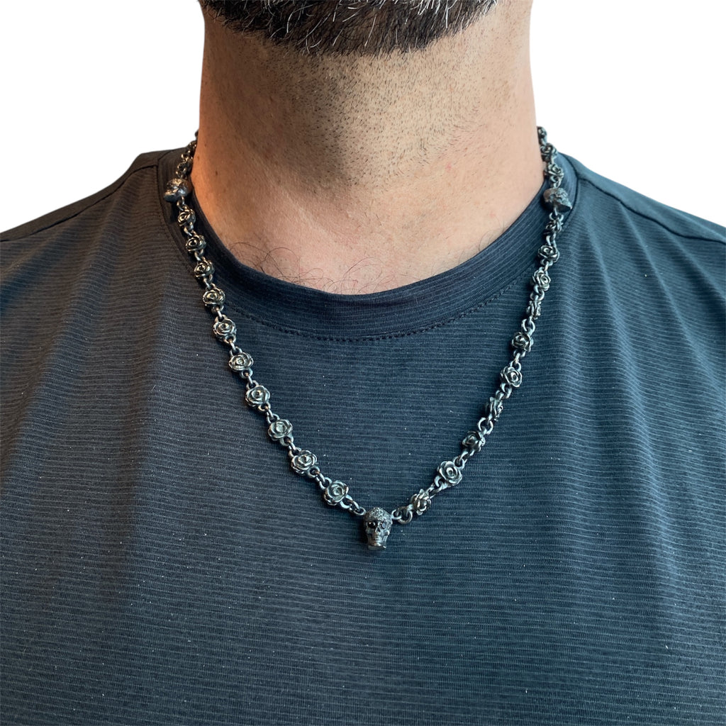 ROSE SKULL NECKLACE