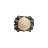 SKULL HAND STONE RING