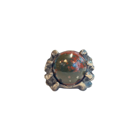 SKULL HAND STONE RING