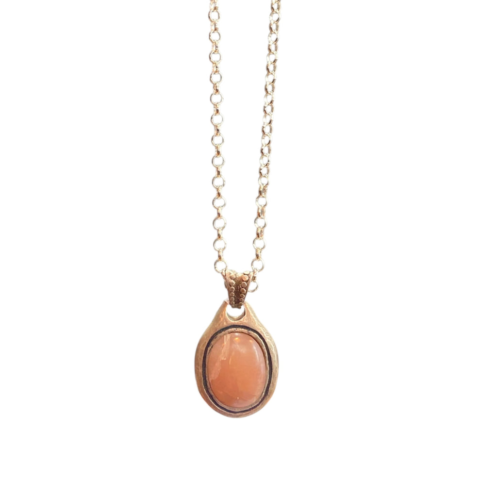 BIG STONE PENDANT ROSE QUARTZ