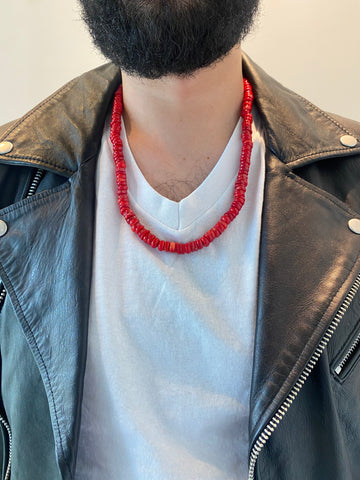CIRCLE RED CORAL NECKLACE