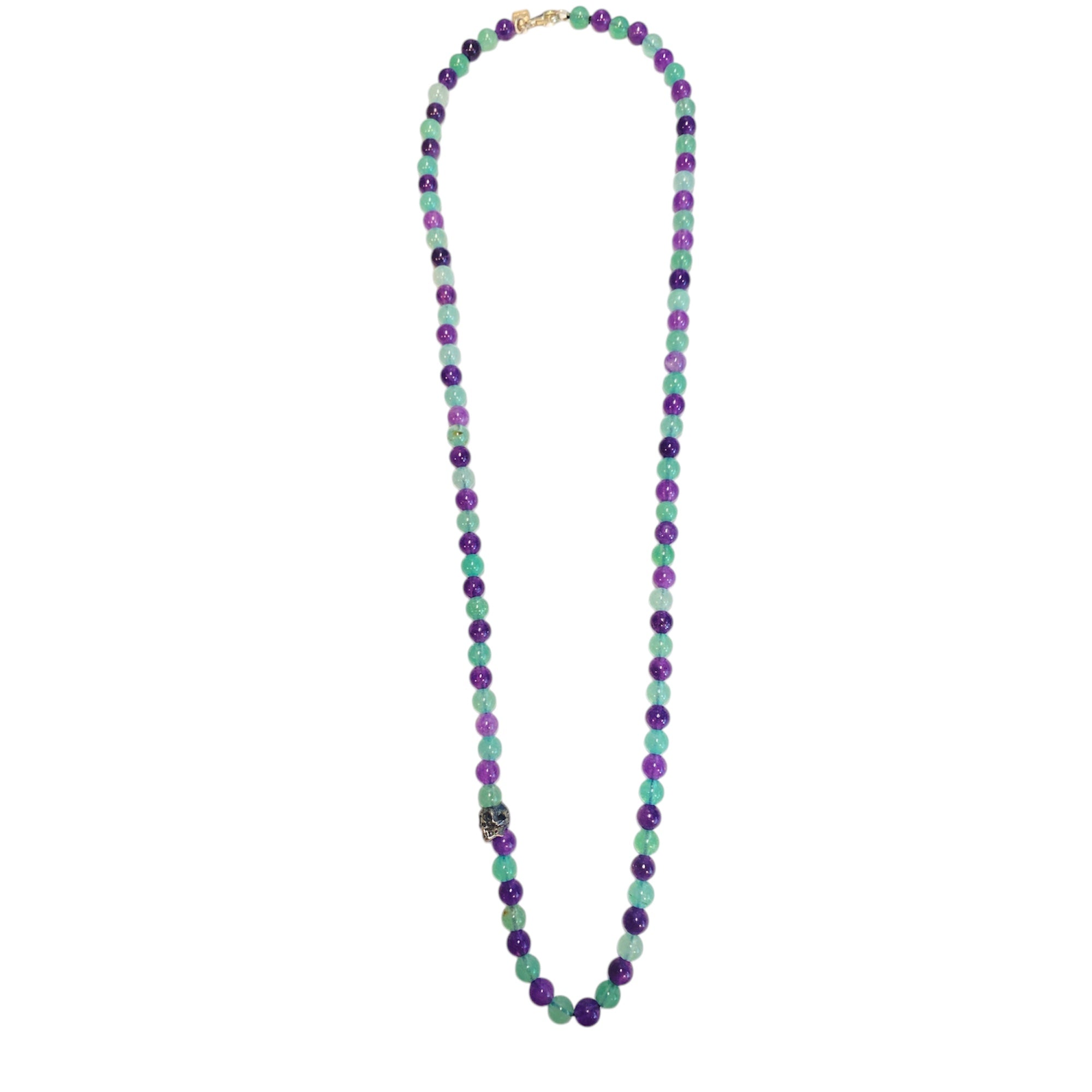 ONE SKULL COMBINED AMETHYST AND JADE