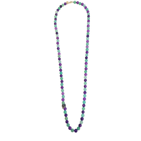 ONE SKULL COMBINED AMETHYST AND JADE