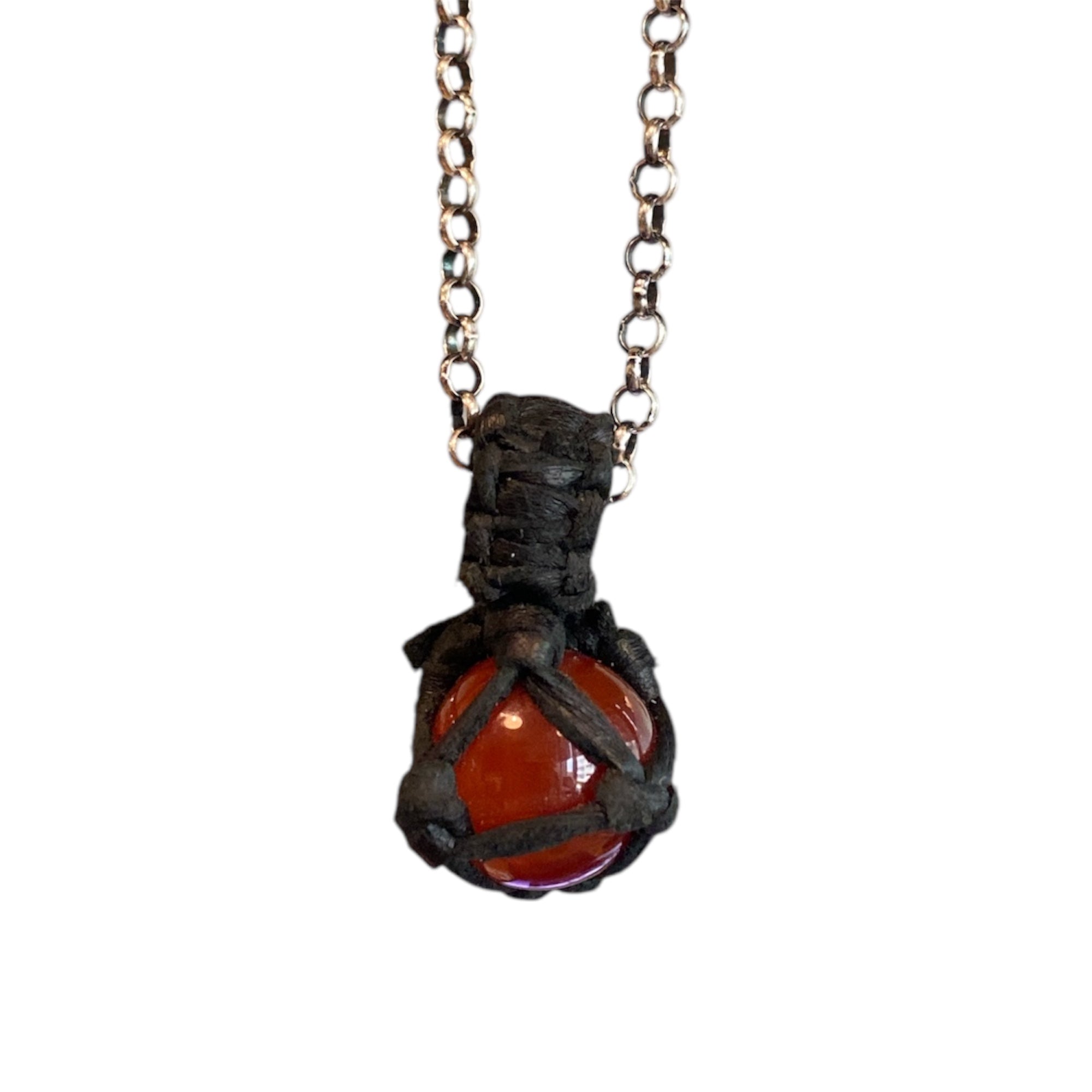 STONE LEATHER PENDANT