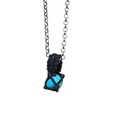STONE LEATHER PENDANT