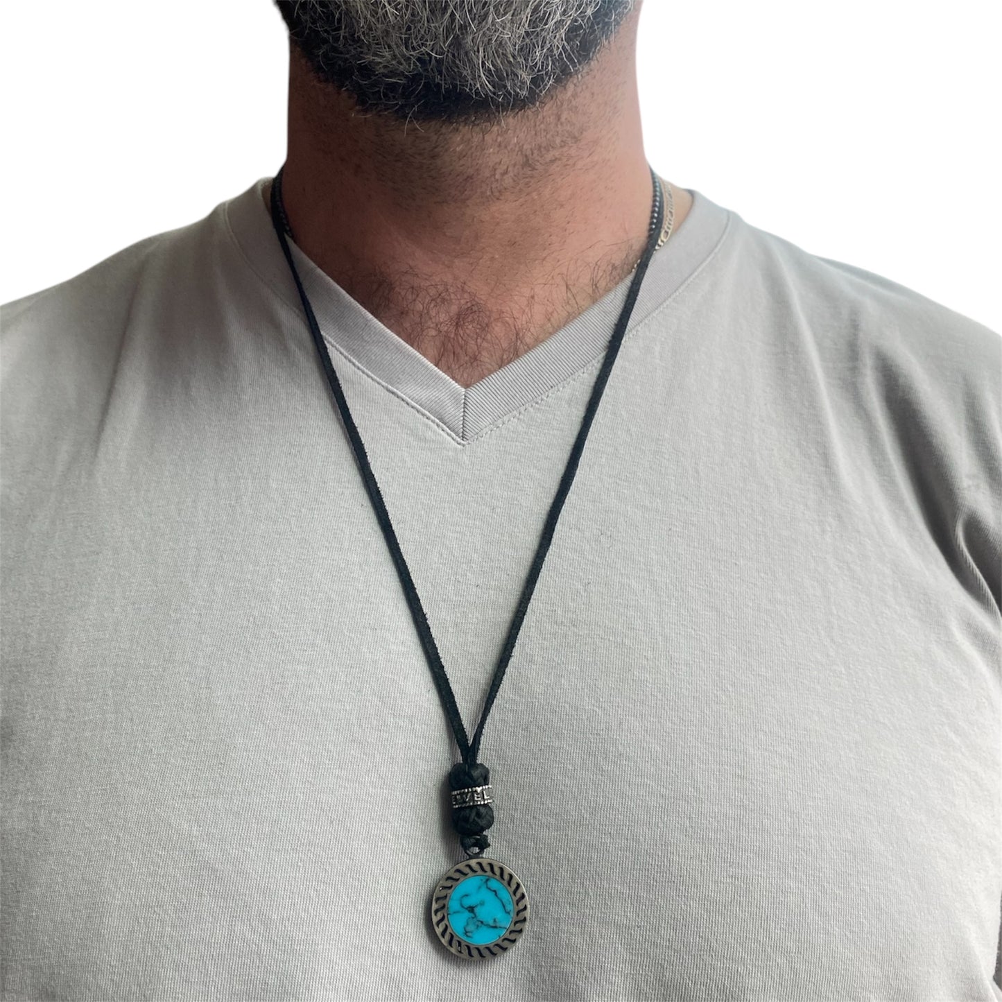 LEATHER AMULET STONE