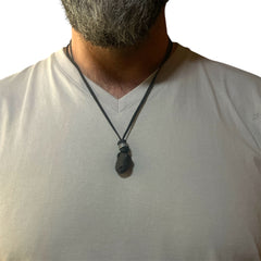 STONE LEATHER NECKLACE VOLCANIC