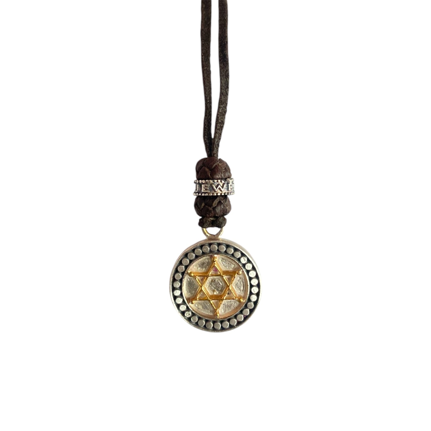 LEATHER AMULET DOTTED D.STAR