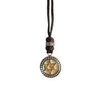 LEATHER AMULET DOTTED D.STAR