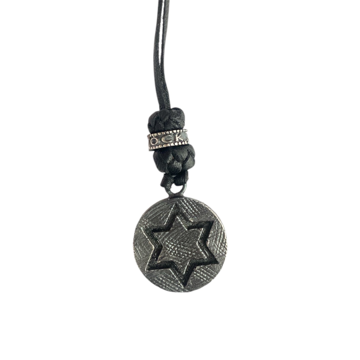 LEATHER AMULET STRIPED D.STAR