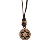 LEATHER AMULET STRIPED D.STAR