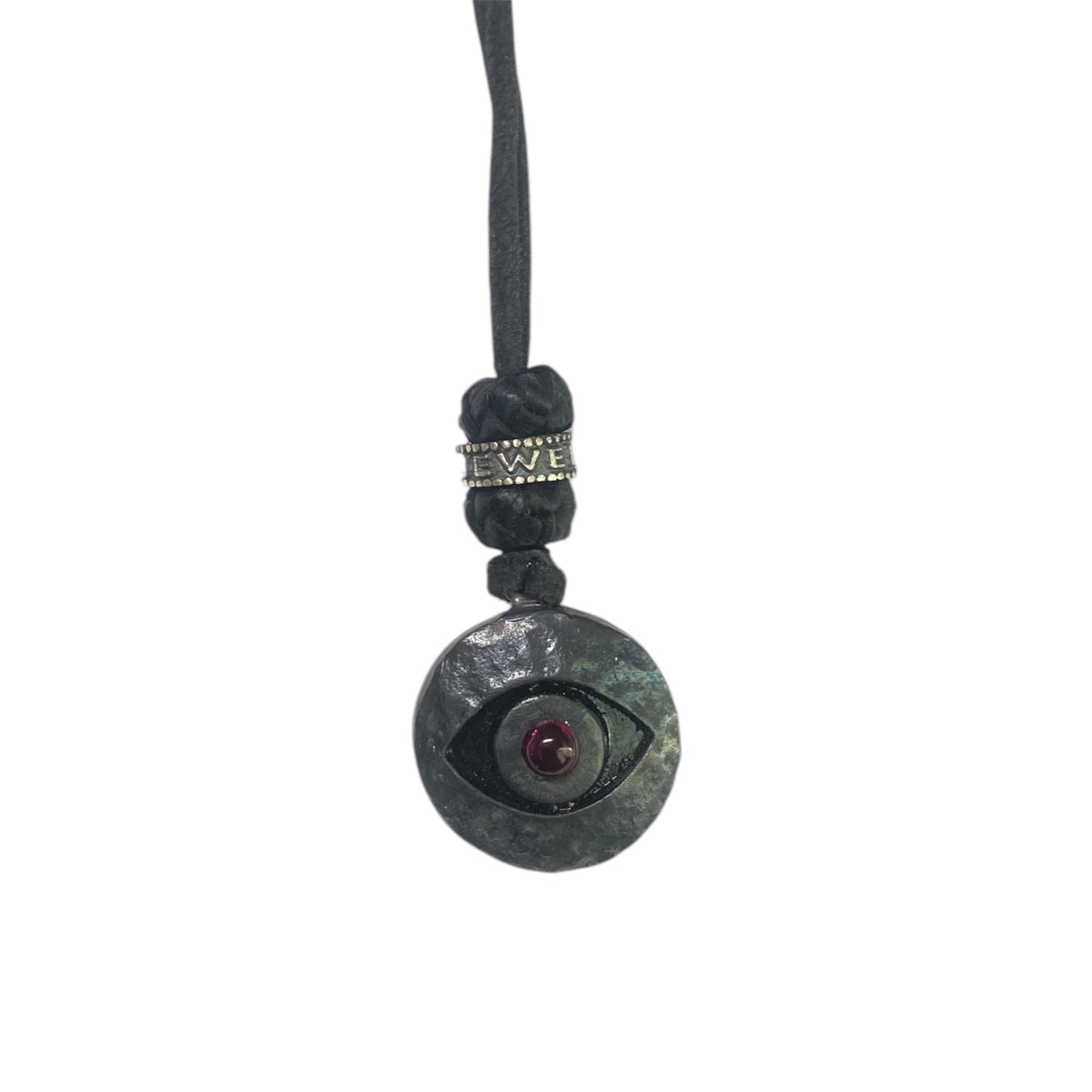 LEATHER AMULET EYE STONE