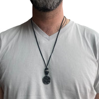 LEATHER AMULET STRIPED D.STAR