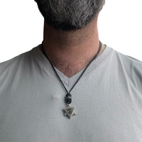 LEATHER AMULET PEACE STAR