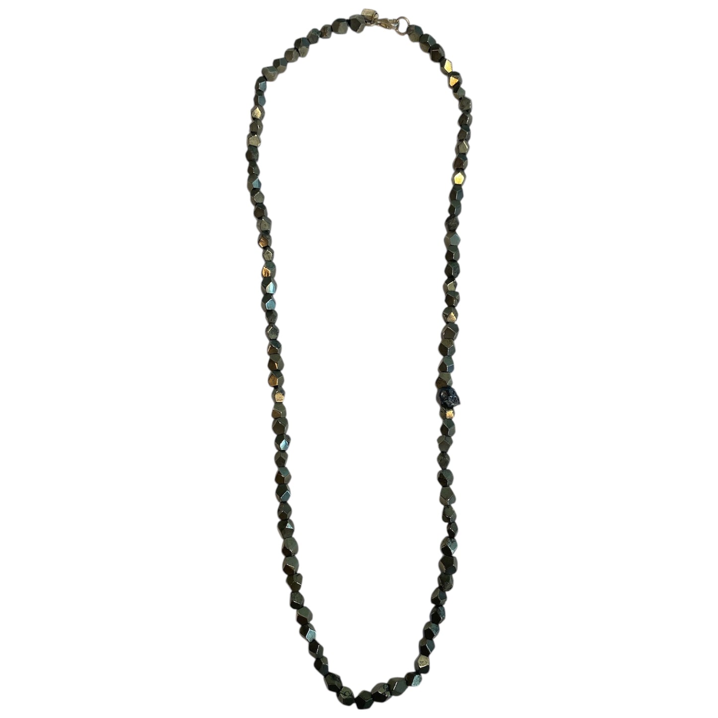ONE SKULL PIRITE NECKLACE