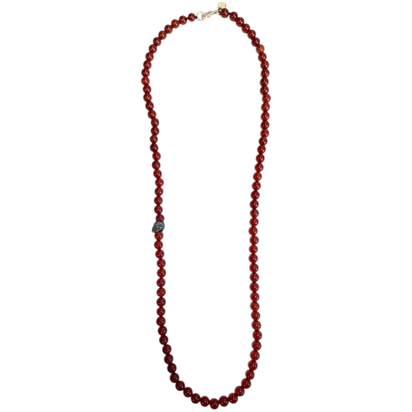 ONE SKULL CORNALINA ROJA NECKLACE