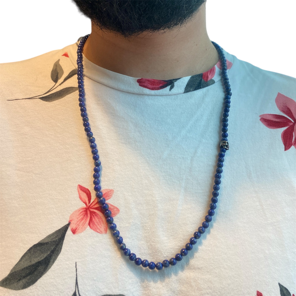 ONE SKULL LAPISLAZULI NECKLACE