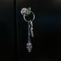 SKULL CARVED HEART KEY CHAIN BIG SP