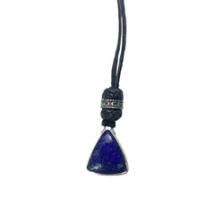 LEATHER AMULET SILVER STONE