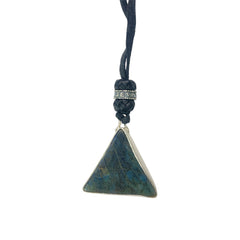 LEATHER AMULET SILVER STONE