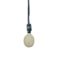 LEATHER AMULET SILVER STONE