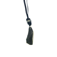 LEATHER AMULET SILVER STONE