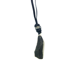 LEATHER AMULET SILVER STONE