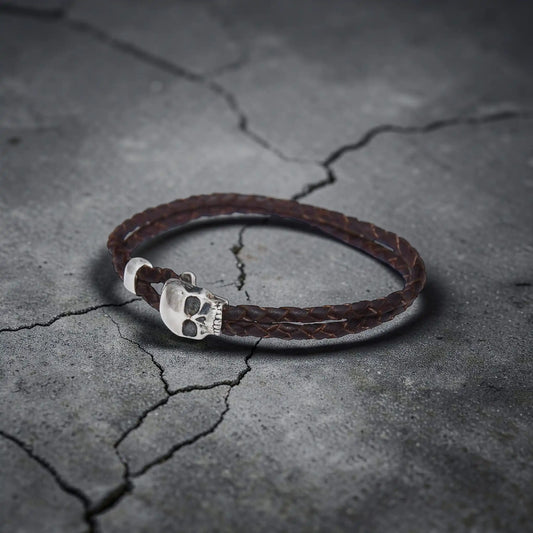 SKULL LEATHER BRACELET