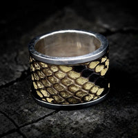 BROWN SNAKE SKIN RING