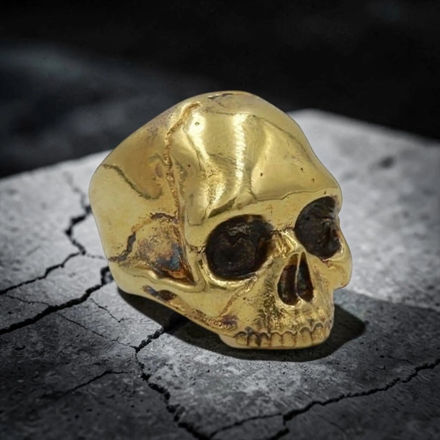 ANATOMIC SMALL HALF GOLDEN SKULL