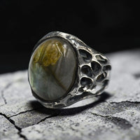 KING SALOMON LABRADORITE STONE RING