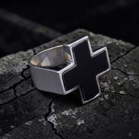 STONE CROSS RING ONIX
