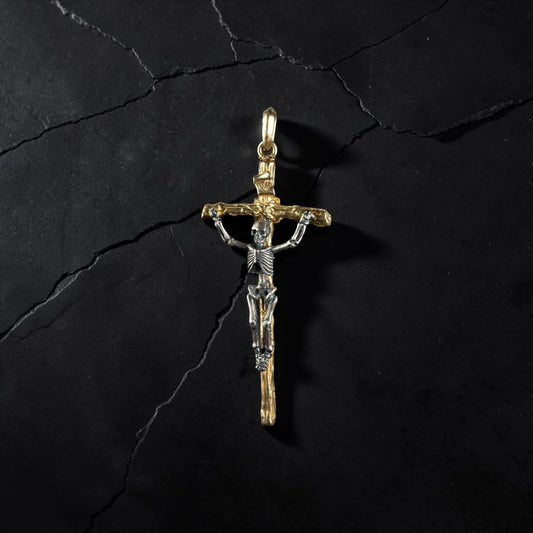 CRUCIFIED SKELETON CROSS SKULL